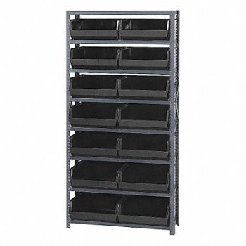 QUANTUM STORAGE SYSTEMS E1500 Bin Shlvng 12inx75inx36in Black, 8CZV6