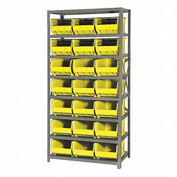 QUANTUM STORAGE SYSTEMS E1501 Bin Shlvng 18inx75inx36in Yellow, 8CZV7
