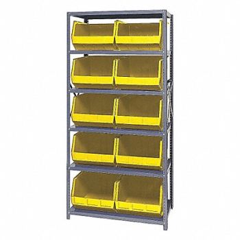 QUANTUM STORAGE SYSTEMS E1504 Bin Shlvng 18inx75inx36in Yellow, 8CZW0