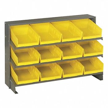 QUANTUM STORAGE SYSTEMS E1542 Bench Pick Rack 12x21x36in Yellow, 8CZW7