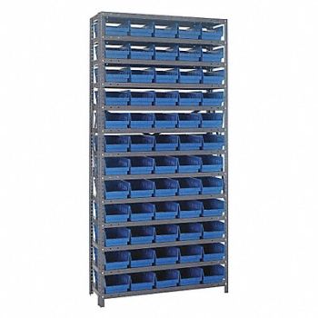 QUANTUM STORAGE SYSTEMS E1507 Bin Shlvng 12inx75inx36in Blue, 8DDA5