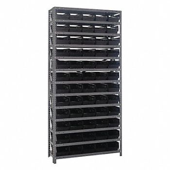 QUANTUM STORAGE SYSTEMS E1507 Bin Shlvng 12inx75inx36in Black, 8DDA7