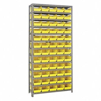 QUANTUM STORAGE SYSTEMS E1507 Bin Shlvng 12inx75inx36in Yellow, 8DDA8
