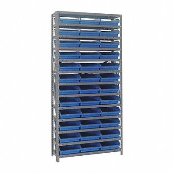 QUANTUM STORAGE SYSTEMS E1509 Bin Shlvng 12inx75inx36in Blue, 8DDC0