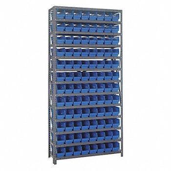 QUANTUM STORAGE SYSTEMS E1506 Bin Shlvng 12inx75inx36in Blue, 8DDV3