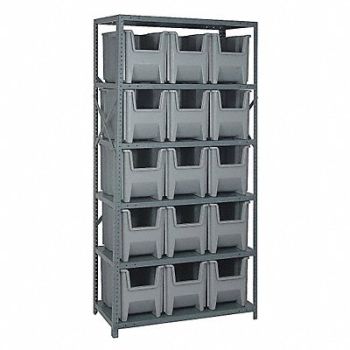 QUANTUM STORAGE SYSTEMS E1494 Bin Shlvng 18inx75inx36in Gray, 8DE98