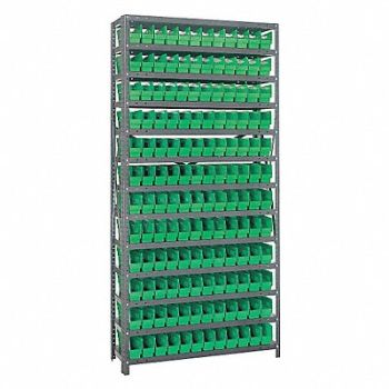 QUANTUM STORAGE SYSTEMS E1505 Bin Shlvng 12inx75inx36in Green, 8DEA0