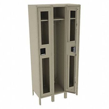 TENNSCO Wrdrb Lockr Clearview 3 Wide 1 Tier Sand, 8DL80