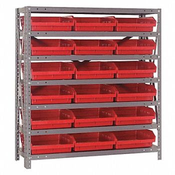 QUANTUM STORAGE SYSTEMS E1514 Bin Shlvng 12inx39inx36in Red, 8DME1