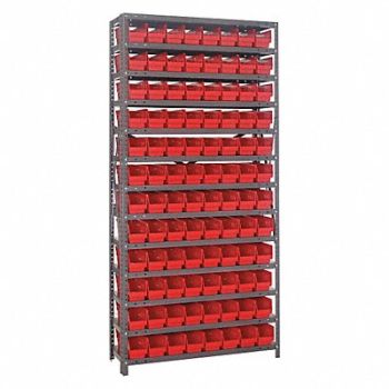 QUANTUM STORAGE SYSTEMS E1515 Bin Shlvng 18inx75inx36in Red, 8DME3