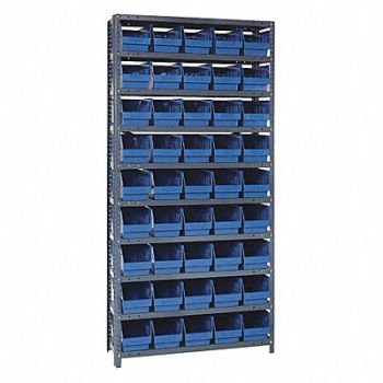 QUANTUM STORAGE SYSTEMS E1516 Bin Shlvng 18inx75inx36in Blue, 8DME4