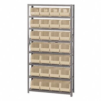 QUANTUM STORAGE SYSTEMS E1497 Bin Shlvng 12inx75inx36in Ivory, 8DMG7