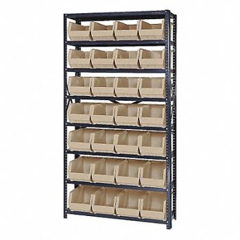 QUANTUM STORAGE SYSTEMS E1498 Bin Shlvng 12inx75inx36in Ivory, 8DMG8