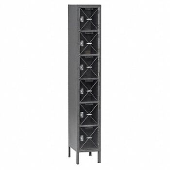 TENNSCO Box Locker Clearview 1 Wide 6 Tier Gray, 8DYK2