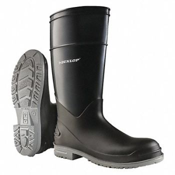 DUNLOP Rubber Boot Men s 15 Knee Black PR, 9UC68