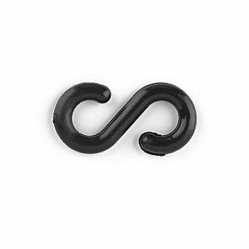 MR. CHAIN E1239 S-Hook 1-1/2 in Black Acetal PK10, 8DNF2