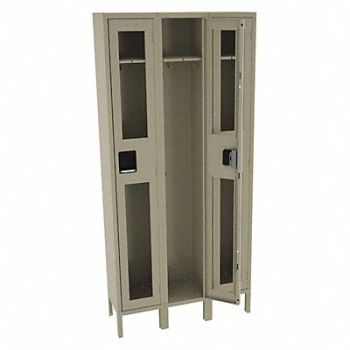 TENNSCO Wrdrb Lockr Clearview 3 Wide 1 Tier Sand, 8DTC1