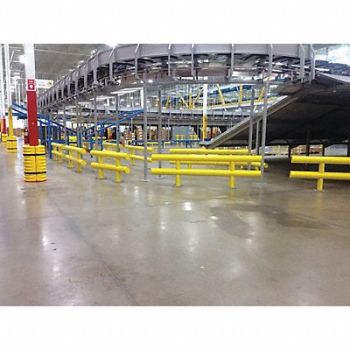 GRAINGER APPROVED Guard Rail System Yellow 42 in H Steel, 8DTD8