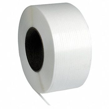 GRAINGER APPROVED Plastic Strapping 19 lb White 9000 ft., 8DV01