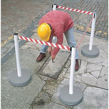 TENSABARRIER Barrier Post with Belt 37-3/4 in H, 8DV21