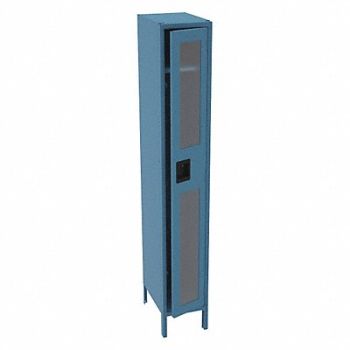 TENNSCO Wrdrb Lockr Clearview 1 Wide 1 Tier Blue, 8DX18