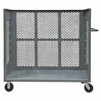GRAINGER APPROVED 3 Sided Mesh Truck 2000 lb 57 In.H Gray, 9DX93