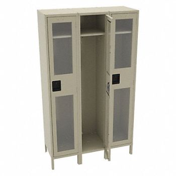 TENNSCO Wrdrb Lockr Clearview 3 Wide 1 Tier Sand, 8DYJ9