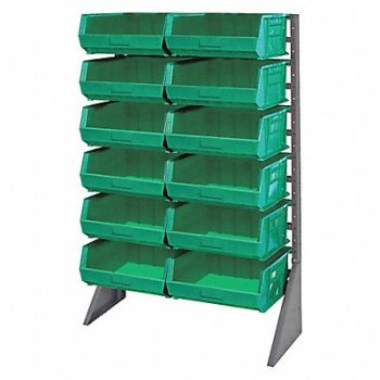 QUANTUM STORAGE SYSTEMS F1614 BinRailFlrRck 36inx54inx15in LdCp 100lb, 8E887