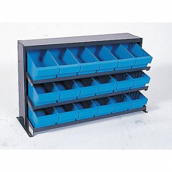 QUANTUM STORAGE SYSTEMS F1586 Bench Pick Rack 12x21x36in Blue, 8E988