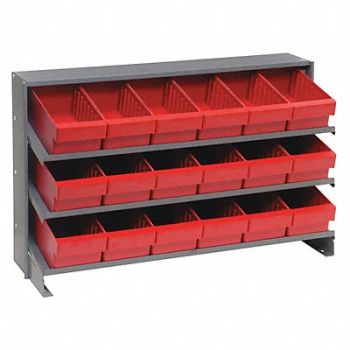 QUANTUM STORAGE SYSTEMS F1586 Bench Pick Rack 12x21x36in Red, 8E989