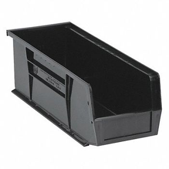 QUANTUM STORAGE SYSTEMS F0602 Hang and Stack Bin Black PP 5 in, 8EAK7