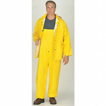 MIK Rain Suit w/Jacket/Bib Unrated Yellow XL, 8ER09