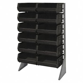 QUANTUM STORAGE SYSTEMS F1614 BinRailFlrRck 36inx54inx15in LdCp 50 lb, 8ER58