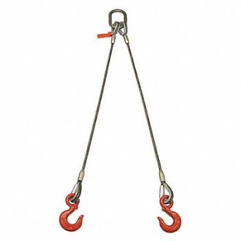 LIFT-ALL Wire Rope Sling Double Leg 4 ft.L, 9CTT1