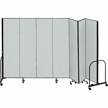 SCREENFLEX F1892 Partition 13 Ft 1 In W x7 Ft 4 In H Gray, 9UGZ1