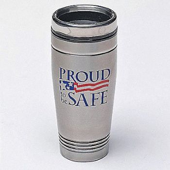 QUALITY RESOURCE GROUP Travel Mug Proud To Be Safe 18 oz., 8EXX3