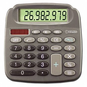 CONTROL COMPANY Calculator Pocket 4-1/2 In., 8F330