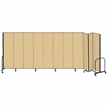 SCREENFLEX F1903 Partition 20 Ft 5 In Wx6 Ft 8 In H Beige, 8FA98