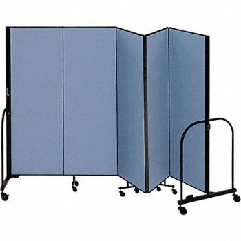 SCREENFLEX F1884 Partition 9 Ft 5 In W x 6 Ft H Blue, 8ZJE4