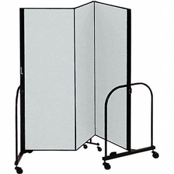 SCREENFLEX F1881 Partition 5 Ft 9 In W x 8 Ft H Gray, 8YL25