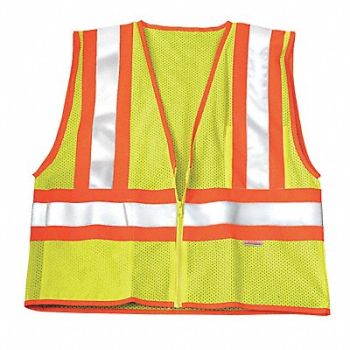 KISHIGO E6640 High Visibility Vest Class 2 L Lime, 8G283