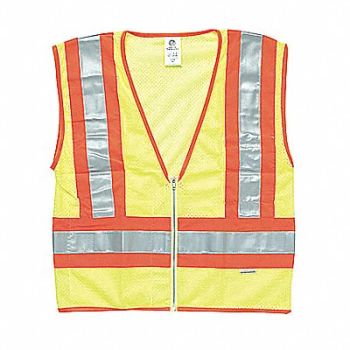 KISHIGO E6640 High Visibility Vest Class 2 5XL Lime, 9FGZ1
