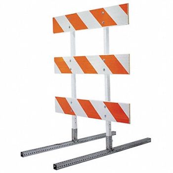 GRAINGER APPROVED Square Barricade Feet Silver 60 In L, 8GNF6