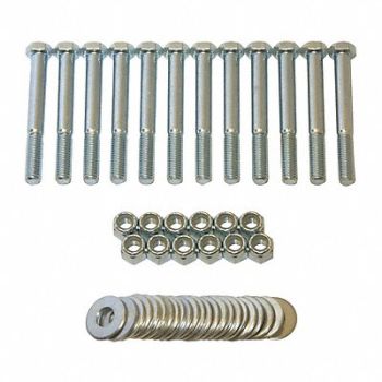 GRAINGER APPROVED Barricade Hardware Kit Silver, 8GNF7