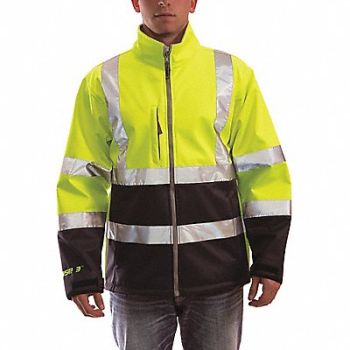 TINGLEY Breathable Rain Jacket Hi-Vis Ylw/Grn L, 9EGJ6