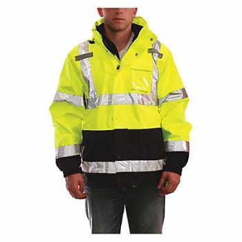TINGLEY Rain Jacket Class 3 Type P Ylw/Grn 5XL, 8GRV6