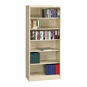TENNSCO Bookcase 6 Shelf Putty, 8H544