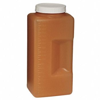 DYNALON Graduated Bottle 2000mL Plastic Wide PK6, 8MTW9