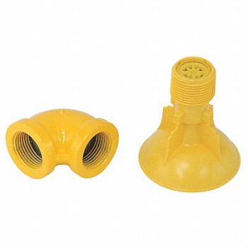BRADLEY Showerhead Plastic SpinTech w/Elbow, 8MVT7