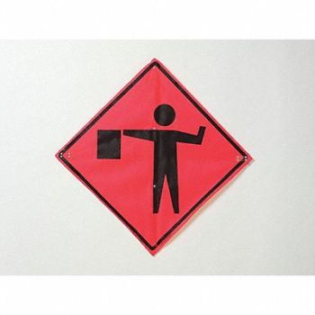 EASTERN METAL SIGNS AND SAFETY Flagger Ahead Traffic Sign 48 x 48, 23Y812